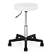 Produktbild SONGMICS Drehhocker auf Rollen, höhenverstellbarer Rollhocker, 46-58 cm, mit Kunstleder bezogener Sitz, Arbeitshocker für Kosmetikstudios, Friseursalons, Büros, Praxen, weiß, LJB61W