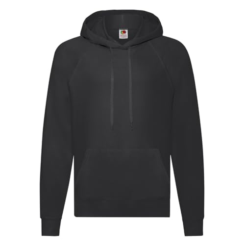 Fruit of the loom Herren Sweatshirt Lightweight Hooded Sweat,Schwarz (Black 101),X-Large