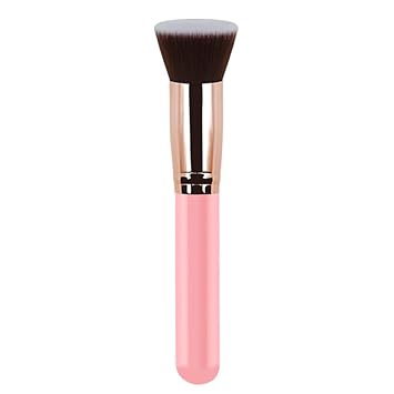Makeup Brush Powder Brush Foundation Blush Bronzer Contour Face Blender Brush Professional Mineral Blending Buffing Kabuki Brushes Thick and Dense Soft Synthetic Fibers Pink&Rose Gold