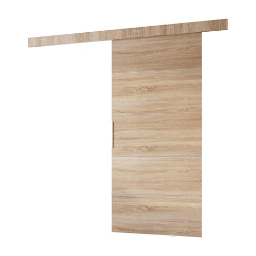 MINIO go for it - Schiebetür Komplettset CLEAN B, 96 cm Breit, Schiebetüren, Wandmontage, Schiebetürsystem, Zimmertüren - Sonoma Eiche