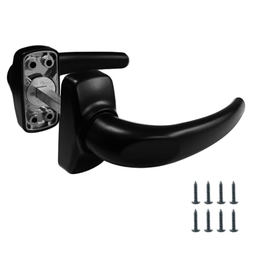 Sivenci - Juego de Manillas con Escudo Embellecedor Recuperable | Manillas para puerta | Juego de Manillas Tornillos Ocultos | Manillas Ambidiestras | Color Negro