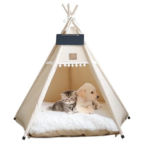 Tipi de chien portable de 24 pouces avec coussin doux et ardoise - 5