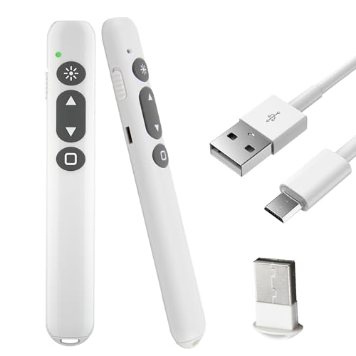 Präsentation Clicker USB, Presenter Präsentationen für PowerPoint 100m, 2.4GHz Präsentationsfernbedienung mit USB-Empfänger Hyperlink, Wiederaufladbare Kabellose Pointer für Mac/Win/Android