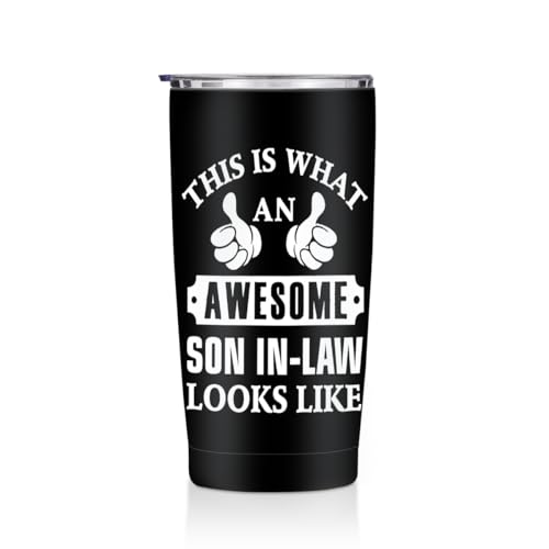 Jztco Son in Law Gifts for Women 20 oz Tumbler, Stainless Steel Insulated