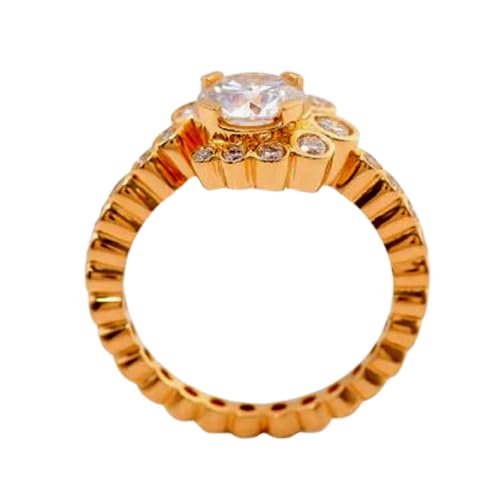 Bague de mariage moissanite à porter au quotidien chic en or 14k