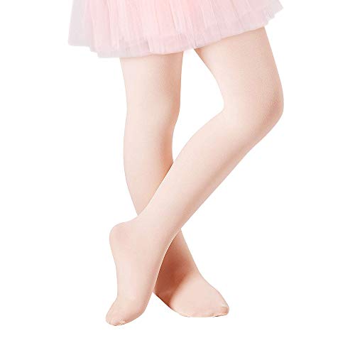 Century Star Ultra-Soft Footed Dance Sockings Ballet Tights Kids Super Elasticity School Uniform Tights For Girls 1 Pack Ballet Pink 3-6