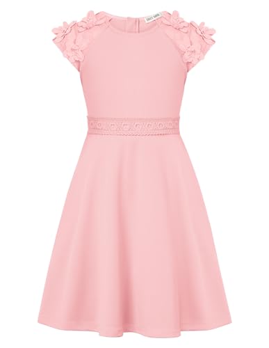 GRACE KARIN Girls Pink Summer Dress Girls' Formal Party Dresses Little Girl Easter Spring Dress Size 6