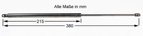 Gasdruckfeder Edelstahl 380 mm 50 N