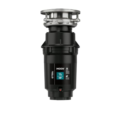 Image of Moen Prep Series Disposer 1 /2 Horsepower Continuous Feed Garbage Disposal featuring Fast Track Technology, Power Cord Included, GT50C