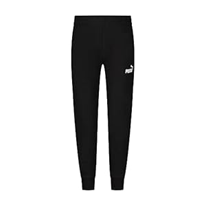 PUMA boys Core Logo Jogger Sweatpants, Puma Black, Large US