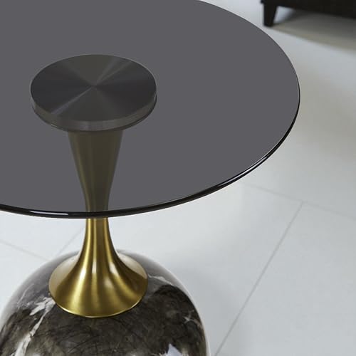 Image of The Attic Vein Luxe End Table Marble Top Stylish Design,Grey