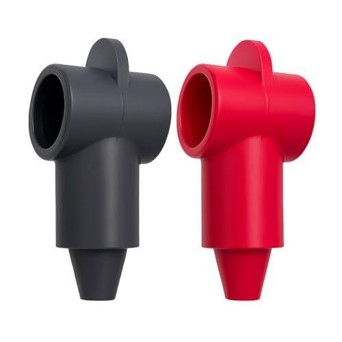 MGI SpeedWare 3/4' Diameter Boot Covers for Battery Power Junction Blocks, Fits 3/8' Stud and Nut, Made in the USA, Red + Black Pair (8-2ga)