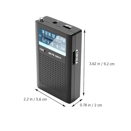 Mini radio ligera de plástico de 2 bandas FM AM con batería recargable integrada 2