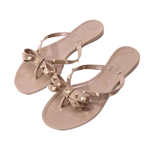 Flip Flops for Women Women's Flats Sandals, Flip Flops, Summer Beach Shoes with Rivets, Girls Size 36-40(Color 8,37)