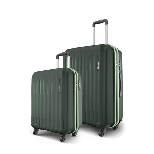 Image of Safari Genius Alley Set of 2 (Cabin + Medium) Trolley Bags Hard Case Polypropylene, 4 Spinner Wheels, 360 Degree Wheeling Luggage, Suitcase for Travel, Trolley Bags for Travel, Deep Forrest