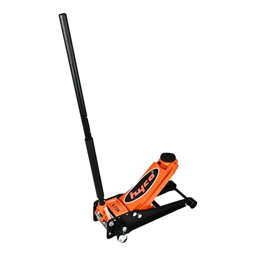 Image of HYCO PRO Double Piston Hydraulic Trolley Jack 4 Ton, Heavy Duty, Low Floor Cars, Aluminum Chassis, Overload Protection Bypass Valve, Dual Pistons for Faster Rising Action 85-510mm, Taiwan Made