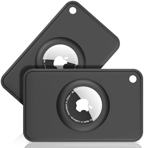 2-Pack Airtag Wallet Holder - Silicone Slim Card Holder for Apple Airtag - Ultra-Thin Cardholder for Purses, Handbags, Backpack Wallets & Clutch Bags