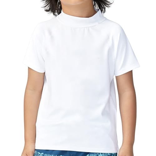 Actleis Boys Swim Shirt Quick Dry Rash Guard Short Sleeve Swimwear Kids Sun Protection UPF50+ UV Shirts