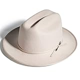 Open Road Hat Cowboy Fedora Hat Pure Wool Felt Hat Vintage Rancher Hat Airway Vented Panama Hats for Men Women