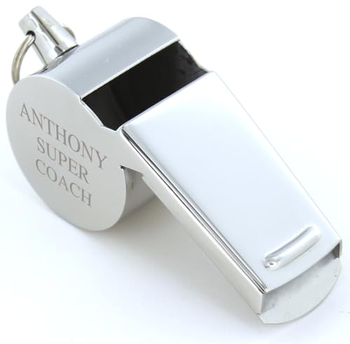 Silbato de acero inoxidable grabado personalizado en caja de regalo, gran regalo para profesores y entrenadores