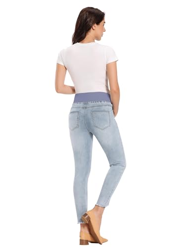 Foucome JQA20718-199 Women'S Maternity Jeans Under The Belly Skinny Ankle Denim Pants Comfy Stretch Jeggings thumb #6