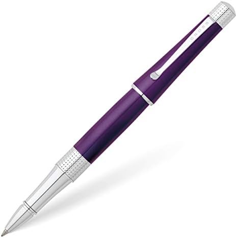 Cross Beverly Refillable Gel Ink Rollerball Pen, Medium Rollerball, Includes Premium Gift Box - Purple Lacquer