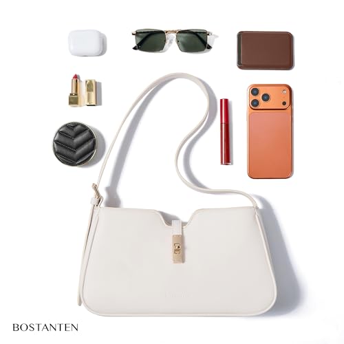 Image of BOSTANTEN Shoulder Bag for Women, Casual Shoulder Purse Vegan Leather Chic Hobo Handbag with Adjustable Strap for Work Travel