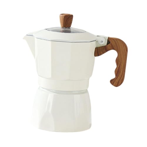 Image of Moka Pot with Handle Portable Espresso Maker for Office Traveling Restaurant White