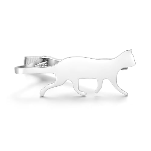 STJARNA Unique Tie Clip Cat Stainless Steel Tie Bar Personalized Gift for Men