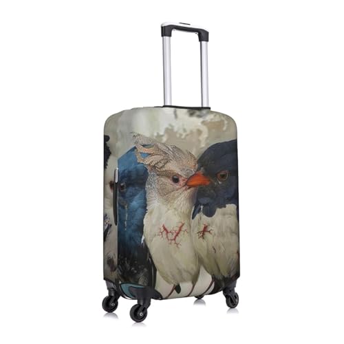 Four Birds Print Travel Luggage Cover - Personalization Elastic Suitcase Protector,L(Fit 25-28 Inch Luggage)3