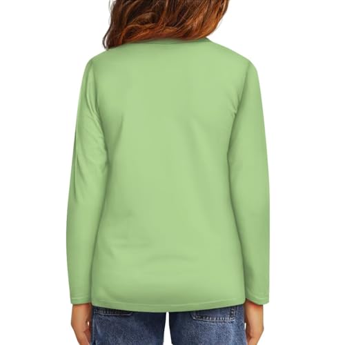 Image of Girls Long Sleeve Shirt with Cute Graphic Casual Pullover Tops 3-16Y