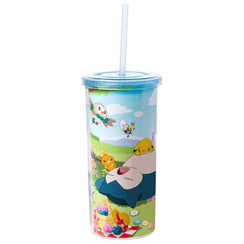 Silver Buffalo Pokémon Snorlax Bulbasaur Scorbunny, Plastic Cold Cup, 20oz