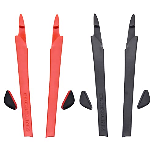 Pieds de rechange en silicone bicolore rouge noir pour lunettes Oakley Crosslink