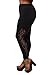 Womens Plus Size black Leggings with Elegant lace Panel Sizes YP1283 Made in USA