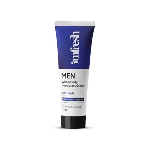 imfresh Men Original | Deodorant Cream For Whole body & Underarms Area | Long Lasting Odour Control | Whole Body Odour Protection | Helps in brightening underarms, 75gm, As Seen on Shark Tank