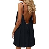 Robe Caraco Femme De Plage Ete Chic Et Elegant Casual Sans Manches Dos Nu Grande Taille D'été Grande Taille Fluide Spaghetti Bretelles Ample Midi Cami Robes Casual Backless VêTements Pas Cher