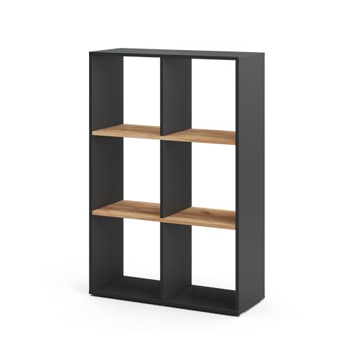 Vicco Raumteiler Karree, Anthrazit/Goldkraft Eiche, 72 x 107.8 cm