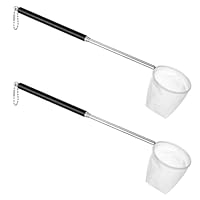 2 Stück Aquarium Garnelennetz, Mini feinmaschig Fischnetz mit Ausziehbarem Edelstahlgriff Langem Griff, Aquariums Netz für von kleinen Fischen und Garnelen, kleine Teiche Fangen, Aquarium Kescher