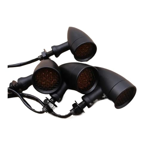Clignotant de moto custom haut de gamme en aluminium noir 10mm style rétro pour Harley