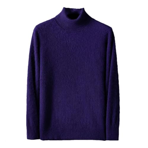 ERFMFKL Men's Solid Turtleneck Thick Sweater Cashmere Blend Loose Long Sleeve Sweater Casual Jumpers
