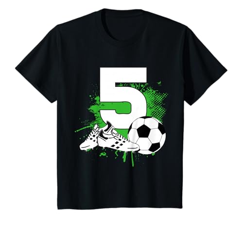 Kinder 5. Geburtstag Junge 5 Jahre Fussballer Fussball Geburtstags T-Shirt