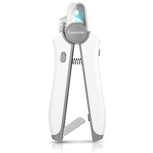 Type-C Rechargeable Dog & Cat Nail Clippers – LED Pet Nail Trimmer Extra Sharp for Small & Medium Dogs (Gray)