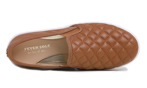 Image of FEVERSOLE Women's Casual Slip On Sneaker Comfort Quilted Loafer Flats