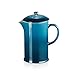 Le Creuset Cafetera francesa de cerámica de gres, Émbolo de acero inoxidable, 1 L, Sirve 3-4 tazas, Azul Deep Teal,60706086420003