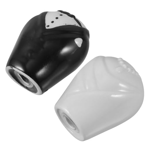 Unomor Set of 2 Ceramic Salt Pepper Jars Wedding Groom and Bride Seasoning Bottles for Kitchen
