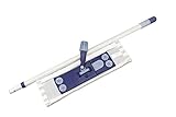 wischtuchpresse profi evo mit rollen Reinigungs-Boden-Wischer Set bestehend aus: 1 Magnet-Klapphalter, 1 Teleskopstiel und 1 Wischmopp (40cm aus Mikrofaser mit blauen Abrasiv-Streifen)