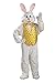 Adult White Easter Bunny Costume With Mascot Head and Yellow Vest