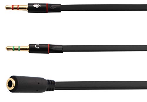 Cable divisor auriculares 3.5mm Y macho a micrófono y audio 20CM miniatura 5