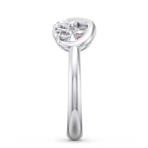 Jomoon Personalized Customized Class Rings Graduation Rings For Women Sterling Silver High School And College,Fully Personalized 9K/10K/14K Birthstone Graduation Gifts (B) #TOP3