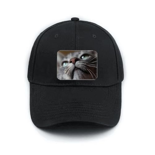 Casquette de baseball noire chat ajustable pour masquer les cheveux rebelles au soleil